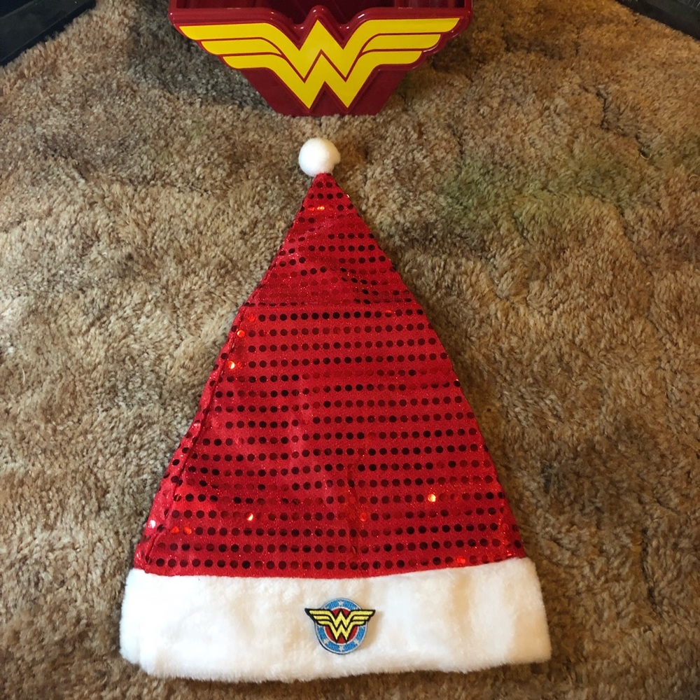 Glittery Wonder Woman Santa Hat